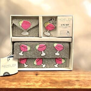 Rachel Zoe Gray and Pink Clutch & Wristlet Set